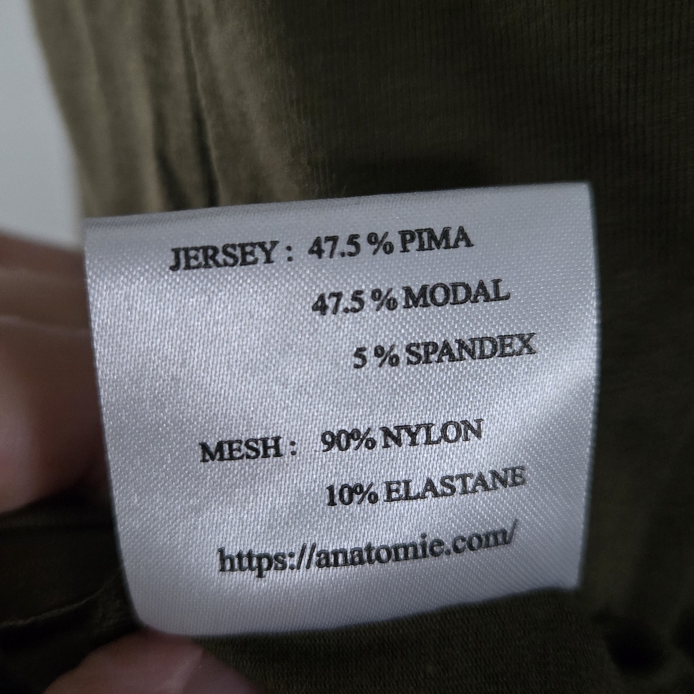 Anatomie Olive Mesh Long Sleeve Top - Picture 6 of 6